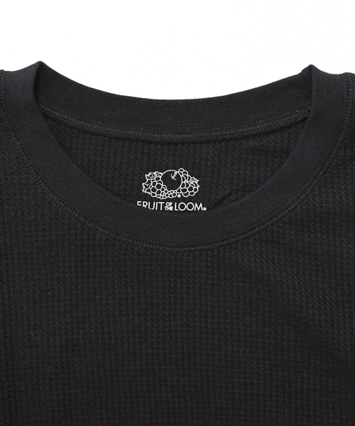 FRUIT OF THE LOOM(フルーツオブザルーム)の「【FRUIT OF THE LOOM】FTL TC ワッフルロンT / フルーツオブザルーム 無地 長袖サーマルTシャツ(Tシャツ/カットソー・メンズ・グレー/ブラック/ネイビー/ホワイト・M/L/XL)」の14枚目の写真