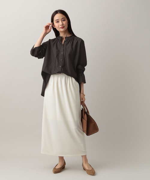 GLOBAL WORK（グローバルワーク）の「MATINEE LINE/フリルカラーネックブラウス/583846（シャツ/ブラウス・レディース・チェック/オフホワイト/ダークパープル・MEDIUM/LARGE）」の20枚目の写真