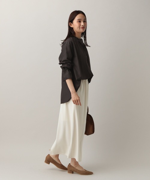 GLOBAL WORK（グローバルワーク）の「MATINEE LINE/フリルカラーネックブラウス/583846（シャツ/ブラウス・レディース・チェック/オフホワイト/ダークパープル・MEDIUM/LARGE）」の22枚目の写真