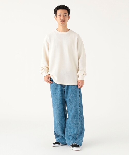 B:MING by BEAMS(ビーミングバイビームス)の「ワッフル ロングスリーブ カットソー(Tシャツ/カットソー・メンズ・ホワイト系その他5/ブラック・S/M/L/XL)」の15枚目の写真