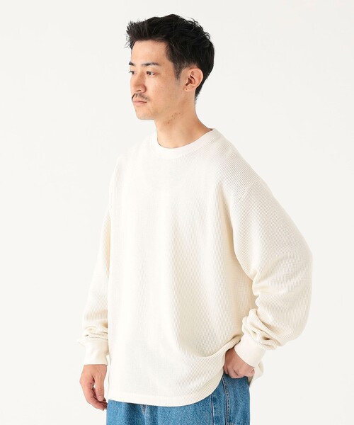 B:MING by BEAMS(ビーミングバイビームス)の「ワッフル ロングスリーブ カットソー(Tシャツ/カットソー・メンズ・ホワイト系その他5/ブラック・S/M/L/XL)」の14枚目の写真