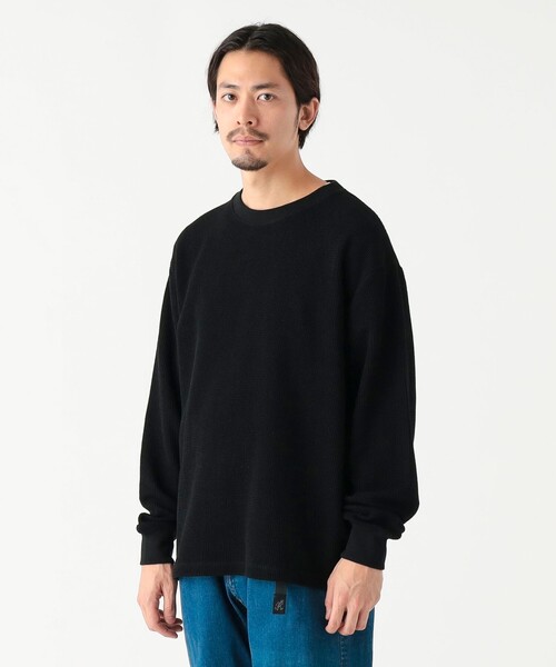 B:MING by BEAMS(ビーミングバイビームス)の「ワッフル ロングスリーブ カットソー(Tシャツ/カットソー・メンズ・ホワイト系その他5/ブラック・S/M/L/XL)」の12枚目の写真