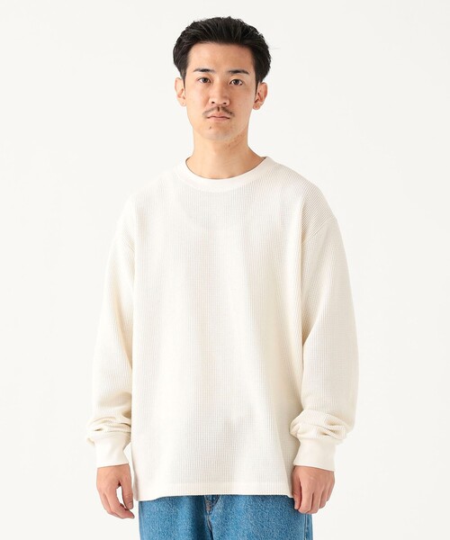 B:MING by BEAMS(ビーミングバイビームス)の「ワッフル ロングスリーブ カットソー(Tシャツ/カットソー・メンズ・ホワイト系その他5/ブラック・S/M/L/XL)」の16枚目の写真