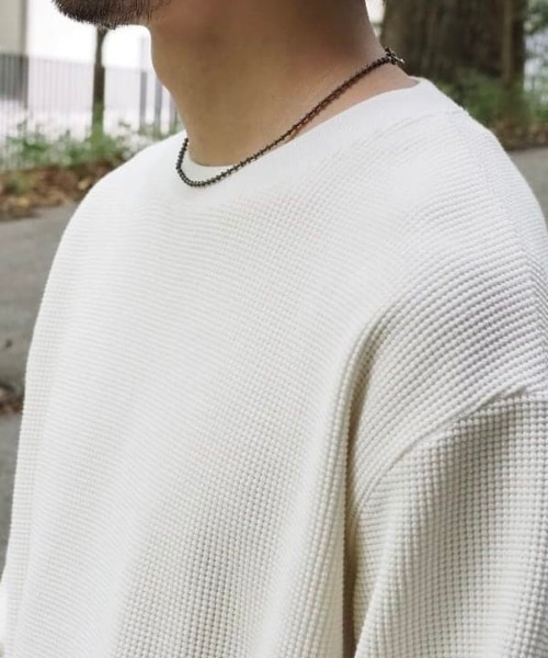 B:MING by BEAMS(ビーミングバイビームス)の「ワッフル ロングスリーブ カットソー(Tシャツ/カットソー・メンズ・ホワイト系その他5/ブラック・S/M/L/XL)」の17枚目の写真
