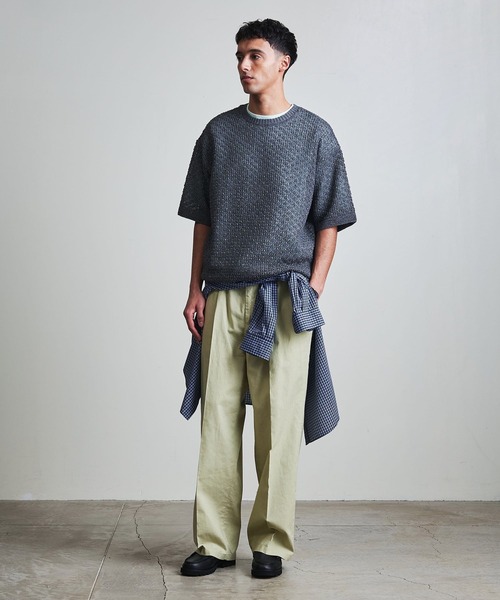 info. BEAUTY&YOUTH(インフォビューティアンドユース)の「【マルチサイズ】 コットン 麻 ミックス ワイド ストレート スラックス(その他パンツ・メンズ・ライトピンク/ブラウン/ライム/ブラック/ダークブラウン/ネイビー/オフホワイト・マルチサイズ)」の11枚目の写真