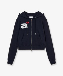 aeae(エーイーエーイー)のDOT SMALL LETTER CROP HOOD ZIP UP(パーカー)