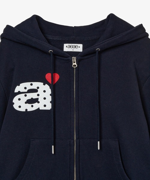 DOT SMALL LETTER CROP HOOD ZIP UP（パーカー）｜aeae