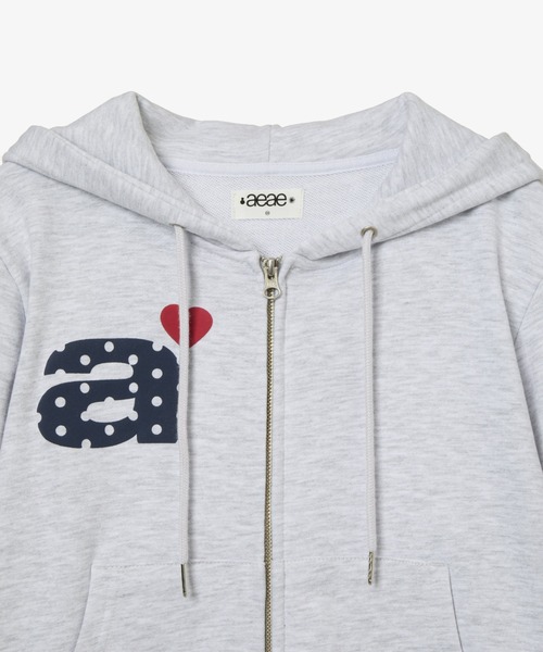 DOT SMALL LETTER CROP HOOD ZIP UP（パーカー）｜aeae