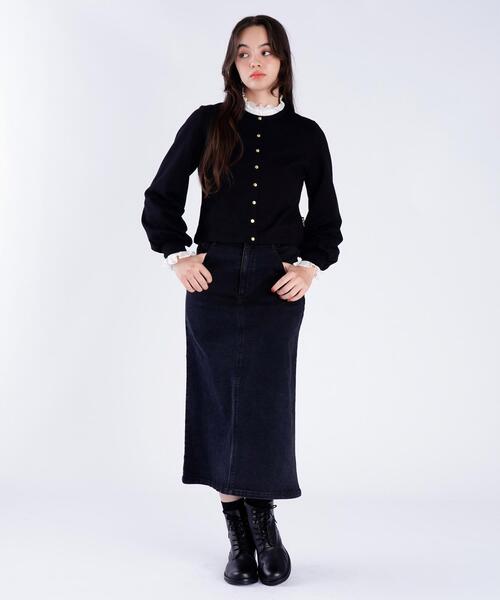 To b. by agnes b.（トゥービーバイアニエスベー）の「トラディショナルプリティカーディガン（カーディガン/ボレロ・レディース・ブラック・38/40）」の4枚目の写真