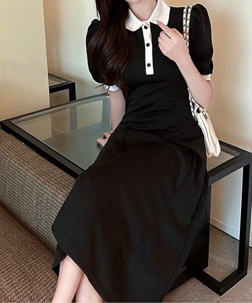 美品 styling/ パフスリーブワンピース　0サイズ 楽天市場】【SALE／60%OFF】TUCK SLEEVE FRONT BUTTON