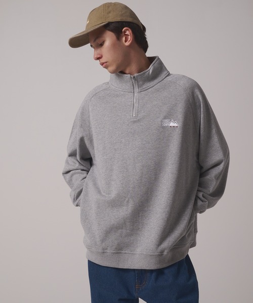 グレー ハーフジップ スウェット FIRST DOWN（ファーストダウン）の「ハーフジップ スウェット