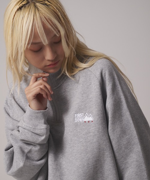 FIRST DOWN（ファーストダウン）の「ハーフジップ スウェット（スウェット・メンズ・ネイビー/ブラック/グレー/カーキ・M/XL/L/S/XXL）」の20枚目の写真
