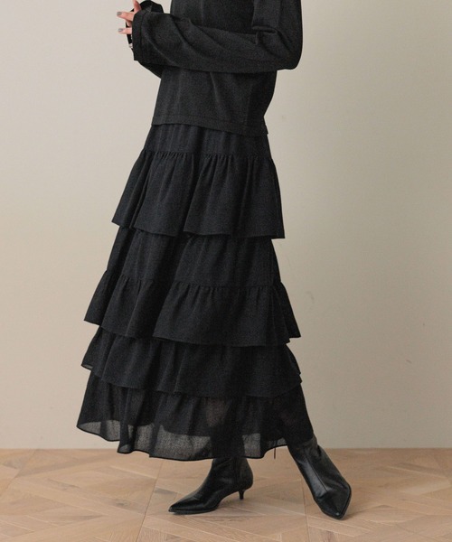 セール】タータンチェックティアードスカート 581951（スカート