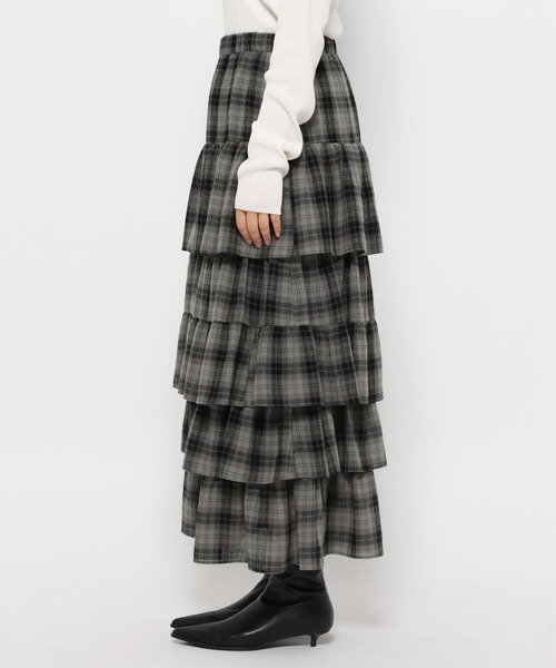 即購入⭕️ Moonrise Theater タータンチェックティアードスカート Moonrise Theater ~ Tartan Check Tiered Skirt by Indie Brand