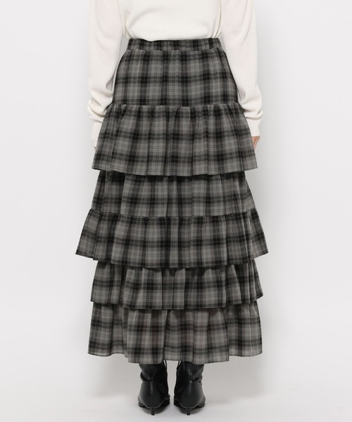 即購入⭕️ Moonrise Theater タータンチェックティアードスカート Moonrise Theater ~ Tartan Check Tiered Skirt by Indie Brand