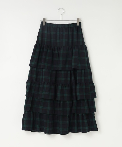 セール】タータンチェックティアードスカート 581951（スカート