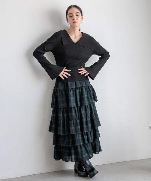 タータンチェックティアードスカート 581951（スカート）｜LOWRYS FARM