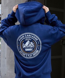 GERRY/ジェリー 別注 バックサークルロゴプリント ビッグシルエットジップアップパーカーネイビー