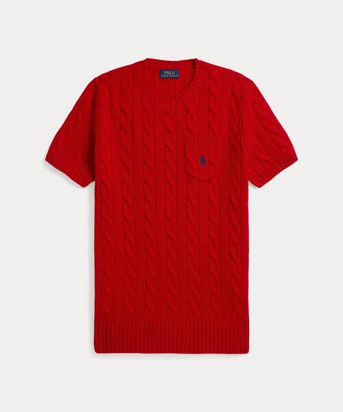 ケーブル ウールカシミヤ ショートスリーブ セーター（ニット/セーター