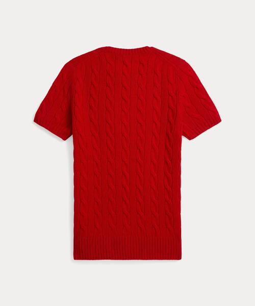 ケーブル ウールカシミヤ ショートスリーブ セーター（ニット/セーター