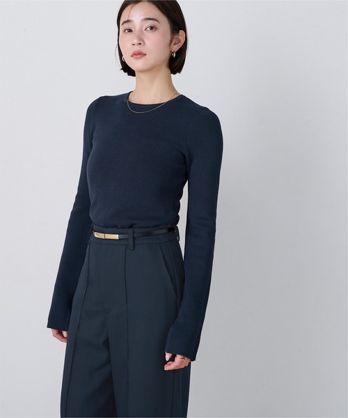 UR'S(ユアーズ)の「ピンタックセンタープレスワイドパンツ(その他パンツ・レディース・ブラック/グレイッシュベージュ/ダークネイビー・M/S/L/MT)」の10枚目の写真