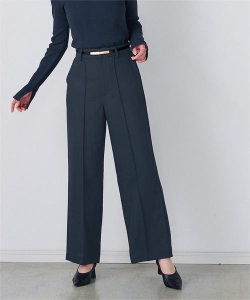 UR'S(ユアーズ)の「ピンタックセンタープレスワイドパンツ(その他パンツ・レディース・ブラック/グレイッシュベージュ/ダークネイビー・M/S/L/MT)」の11枚目の写真