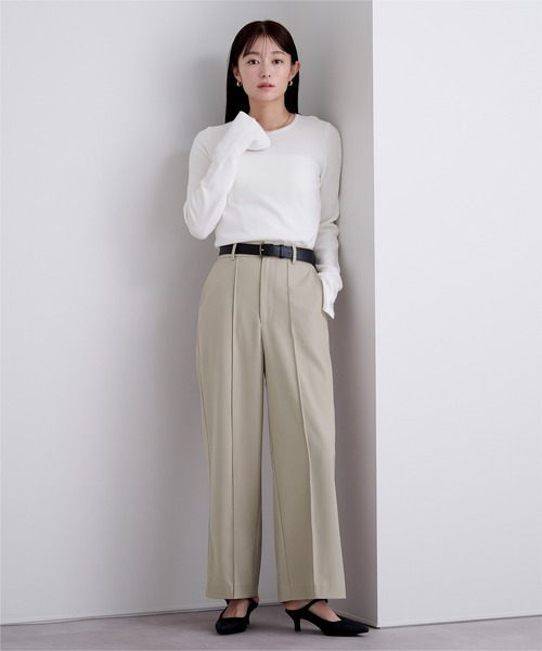 UR'S(ユアーズ)の「ピンタックセンタープレスワイドパンツ(その他パンツ・レディース・ブラック/グレイッシュベージュ/ダークネイビー・M/S/L/MT)」の20枚目の写真
