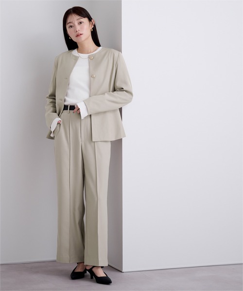 UR'S(ユアーズ)の「ピンタックセンタープレスワイドパンツ(その他パンツ・レディース・ブラック/グレイッシュベージュ/ダークネイビー・M/S/L/MT)」の22枚目の写真