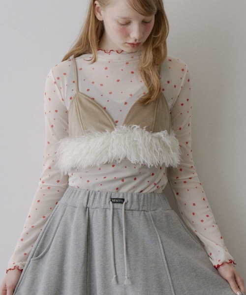 VIOLETTA（ヴィオレッタ）の「【HEIREN】アソートパターンシアートップス（Tシャツ/カットソー・レディース・チャコールグレー/アイボリー/ライトグレー/ベージュ・FREE）」の2枚目の写真