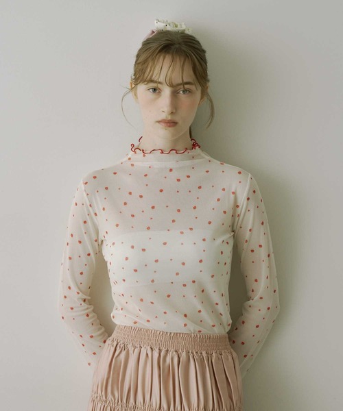 VIOLETTA（ヴィオレッタ）の「【HEIREN】アソートパターンシアートップス（Tシャツ/カットソー・レディース・チャコールグレー/アイボリー/ライトグレー/ベージュ・FREE）」の8枚目の写真