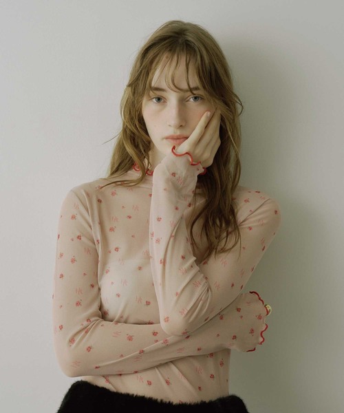 VIOLETTA（ヴィオレッタ）の「【HEIREN】アソートパターンシアートップス（Tシャツ/カットソー・レディース・チャコールグレー/アイボリー/ライトグレー/ベージュ・FREE）」の22枚目の写真