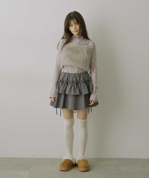 VIOLETTA（ヴィオレッタ）の「【HEIREN】アソートパターンシアートップス（Tシャツ/カットソー・レディース・チャコールグレー/アイボリー/ライトグレー/ベージュ・FREE）」の15枚目の写真