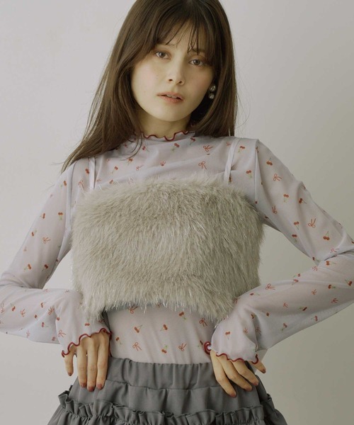 VIOLETTA（ヴィオレッタ）の「【HEIREN】アソートパターンシアートップス（Tシャツ/カットソー・レディース・チャコールグレー/アイボリー/ライトグレー/ベージュ・FREE）」の16枚目の写真