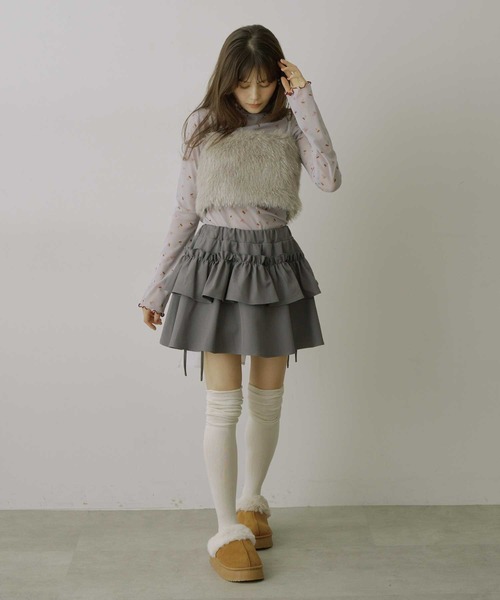 VIOLETTA（ヴィオレッタ）の「【HEIREN】アソートパターンシアートップス（Tシャツ/カットソー・レディース・チャコールグレー/アイボリー/ライトグレー/ベージュ・FREE）」の19枚目の写真