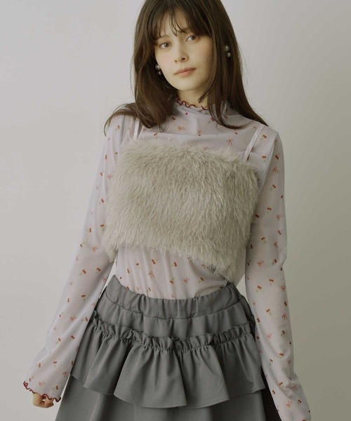 VIOLETTA（ヴィオレッタ）の「【HEIREN】アソートパターンシアートップス（Tシャツ/カットソー・レディース・チャコールグレー/アイボリー/ライトグレー/ベージュ・FREE）」の20枚目の写真