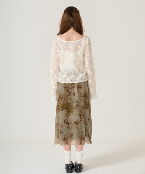 TINA:JOJUN(ティーナジョジュン)の「フラワーコード刺繍 トップス TINA:JOJUN(Tシャツ/カットソー・レディース・ホワイト・M)」の10枚目の写真