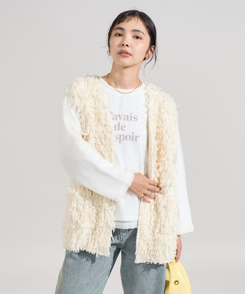 FREAK'S STORE(フリークスストア)の「ループヤーンベスト/オーバーサイズ ニットベスト(ベスト・レディース・ブラック/ブラウン/オフホワイト・フリ-)」の6枚目の写真