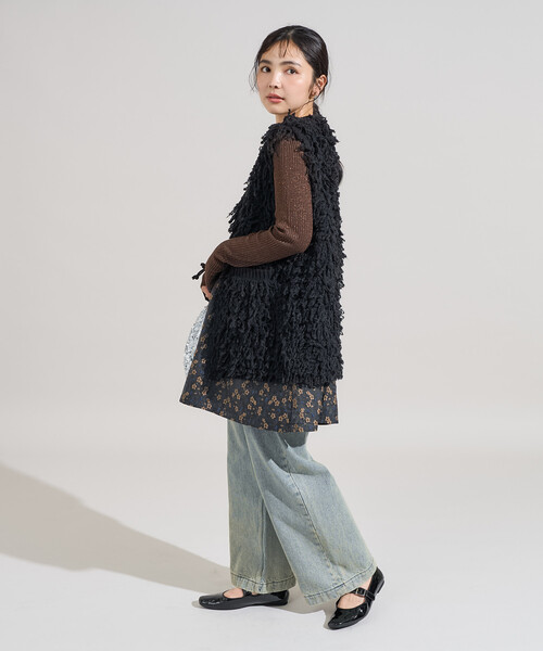 FREAK'S STORE(フリークスストア)の「ループヤーンベスト/オーバーサイズ ニットベスト(ベスト・レディース・ブラック/ブラウン/オフホワイト・フリ-)」の10枚目の写真