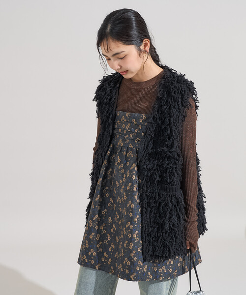 FREAK'S STORE(フリークスストア)の「ループヤーンベスト/オーバーサイズ ニットベスト(ベスト・レディース・ブラック/ブラウン/オフホワイト・フリ-)」の12枚目の写真