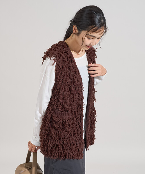 FREAK'S STORE(フリークスストア)の「ループヤーンベスト/オーバーサイズ ニットベスト(ベスト・レディース・ブラック/ブラウン/オフホワイト・フリ-)」の22枚目の写真