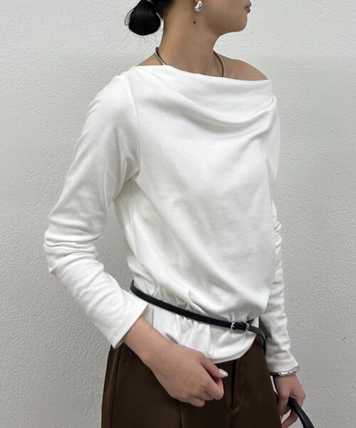 LOUNGEDRESS（ラウンジドレス）の「ドレープロンT（Tシャツ/カットソー・レディース・チャコールグレー/ブラック/オフホワイト/グレー/ブラック系その他・FREE）」の19枚目の写真