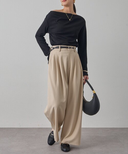 LOUNGEDRESS（ラウンジドレス）の「ドレープロンT（Tシャツ/カットソー・レディース・チャコールグレー/ブラック/オフホワイト/グレー/ブラック系その他・FREE）」の10枚目の写真