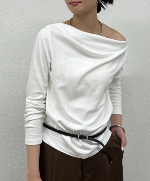 LOUNGEDRESS（ラウンジドレス）の「ドレープロンT（Tシャツ/カットソー・レディース・チャコールグレー/ブラック/オフホワイト/グレー/ブラック系その他・FREE）」の2枚目の写真