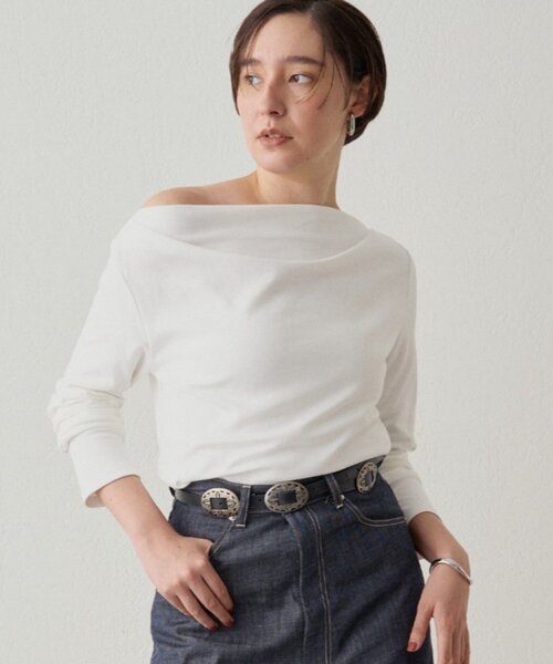 LOUNGEDRESS（ラウンジドレス）の「ドレープロンT（Tシャツ/カットソー・レディース・チャコールグレー/ブラック/オフホワイト/グレー/ブラック系その他・FREE）」の6枚目の写真