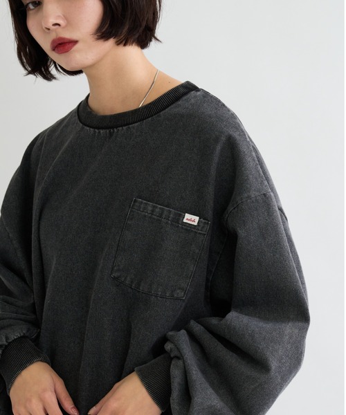 A.D.C.L.（エーディーシーエル）の「ケミカルウォッシュ デニムプルオーバー（スウェット・レディース・ブラック/ブルー・M/L）」の17枚目の写真