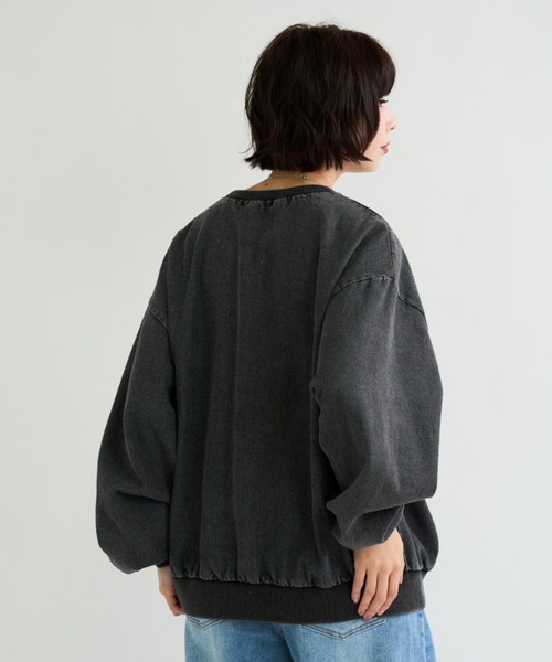 A.D.C.L.（エーディーシーエル）の「ケミカルウォッシュ デニムプルオーバー（スウェット・レディース・ブラック/ブルー・M/L）」の18枚目の写真