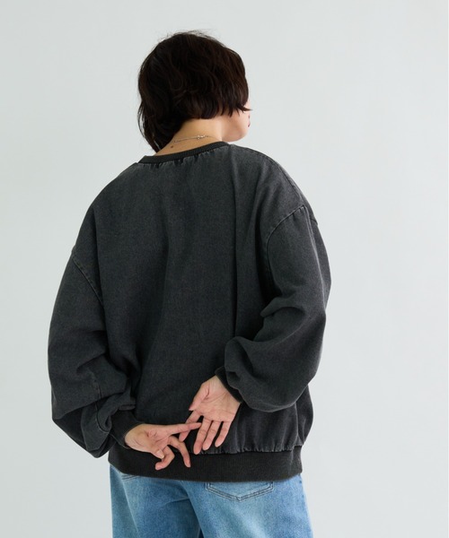 A.D.C.L.（エーディーシーエル）の「ケミカルウォッシュ デニムプルオーバー（スウェット・レディース・ブラック/ブルー・M/L）」の19枚目の写真