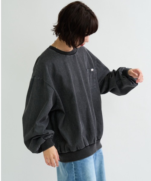 A.D.C.L.（エーディーシーエル）の「ケミカルウォッシュ デニムプルオーバー（スウェット・レディース・ブラック/ブルー・M/L）」の20枚目の写真