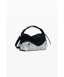 Desigual | スタッズ付きミディアムスネークバッグ(ハンドバッグ)