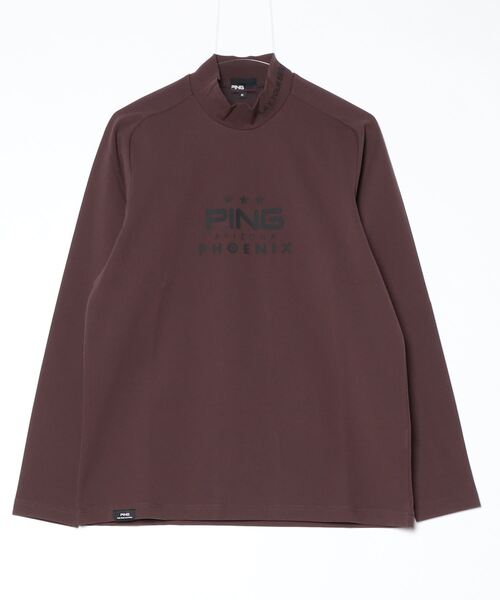 PING（ピン）の「ピン  サーモソーラ―ハイネックシャツ（シャツ/ブラウス・メンズ・ブラウン/ホワイト・S/M/L/LL/3L）」の2枚目の写真